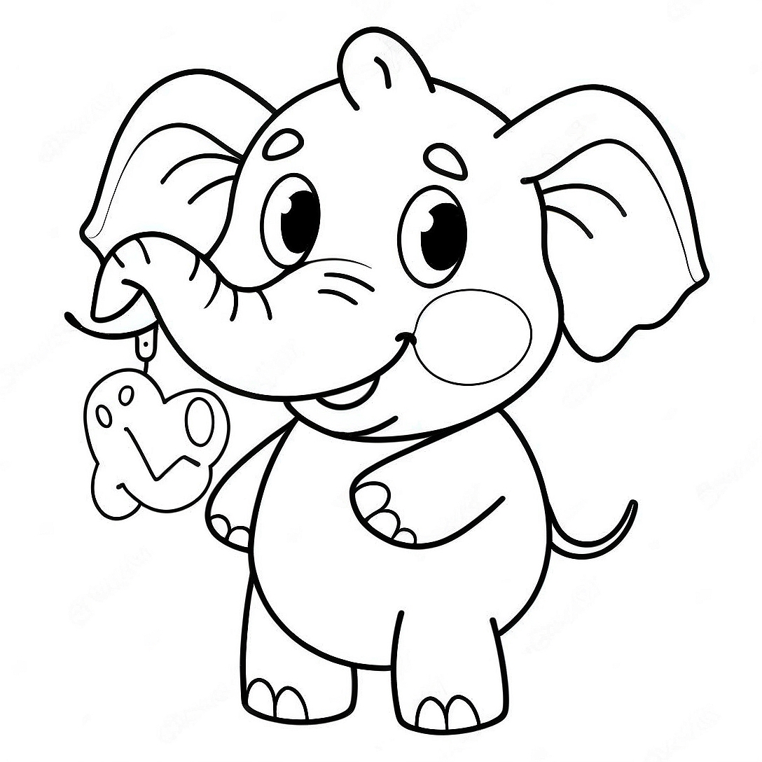 Happy Emily Elephant Peppa Pig Coloring Page | Emily Elephant Peppa Pig coloring page