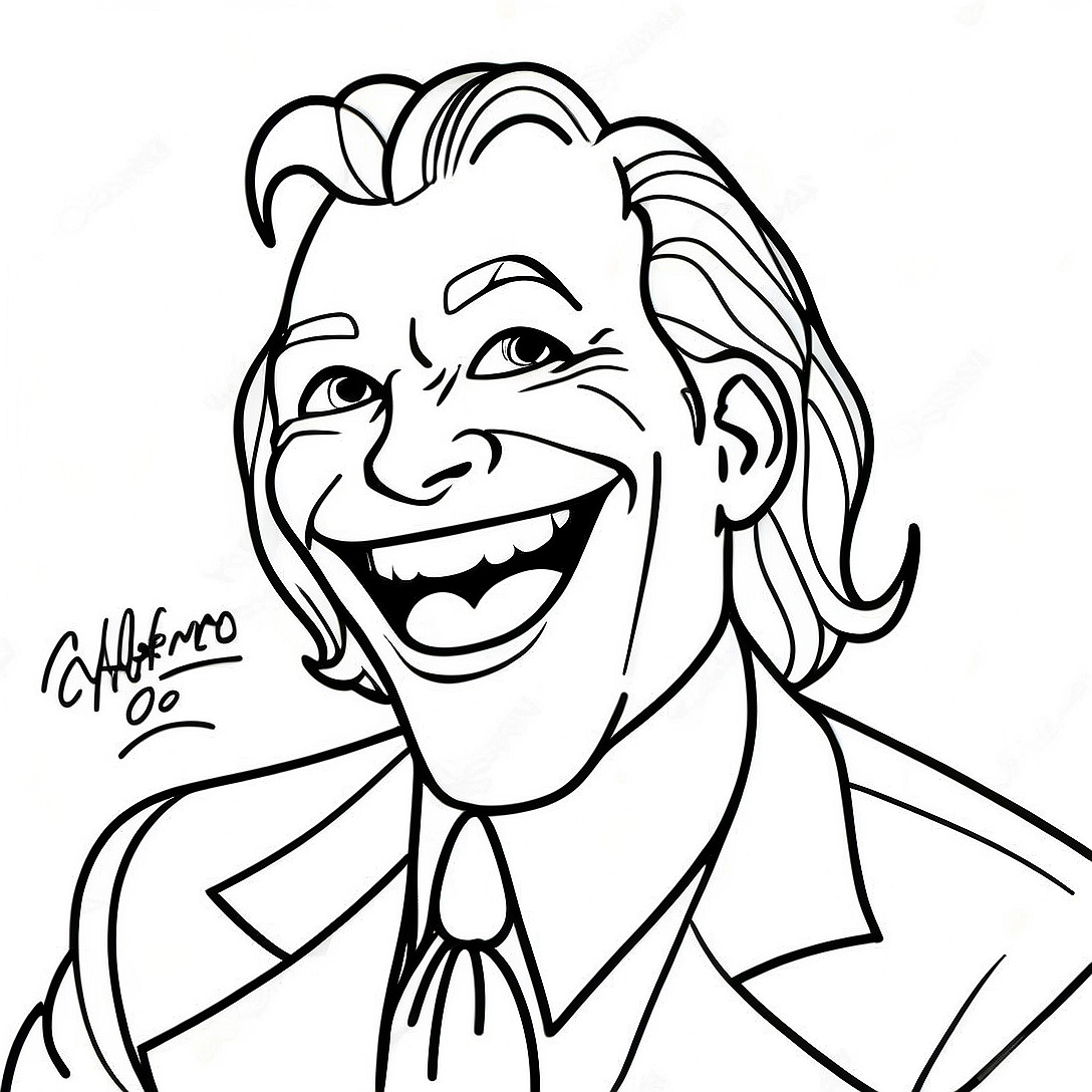 Joker Laughing Coloring Page | Batman Villains coloring page