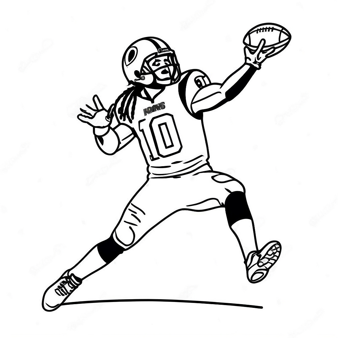DeAndre Hopkins Catching a Football Coloring Page | DeAndre Hopkins coloring page