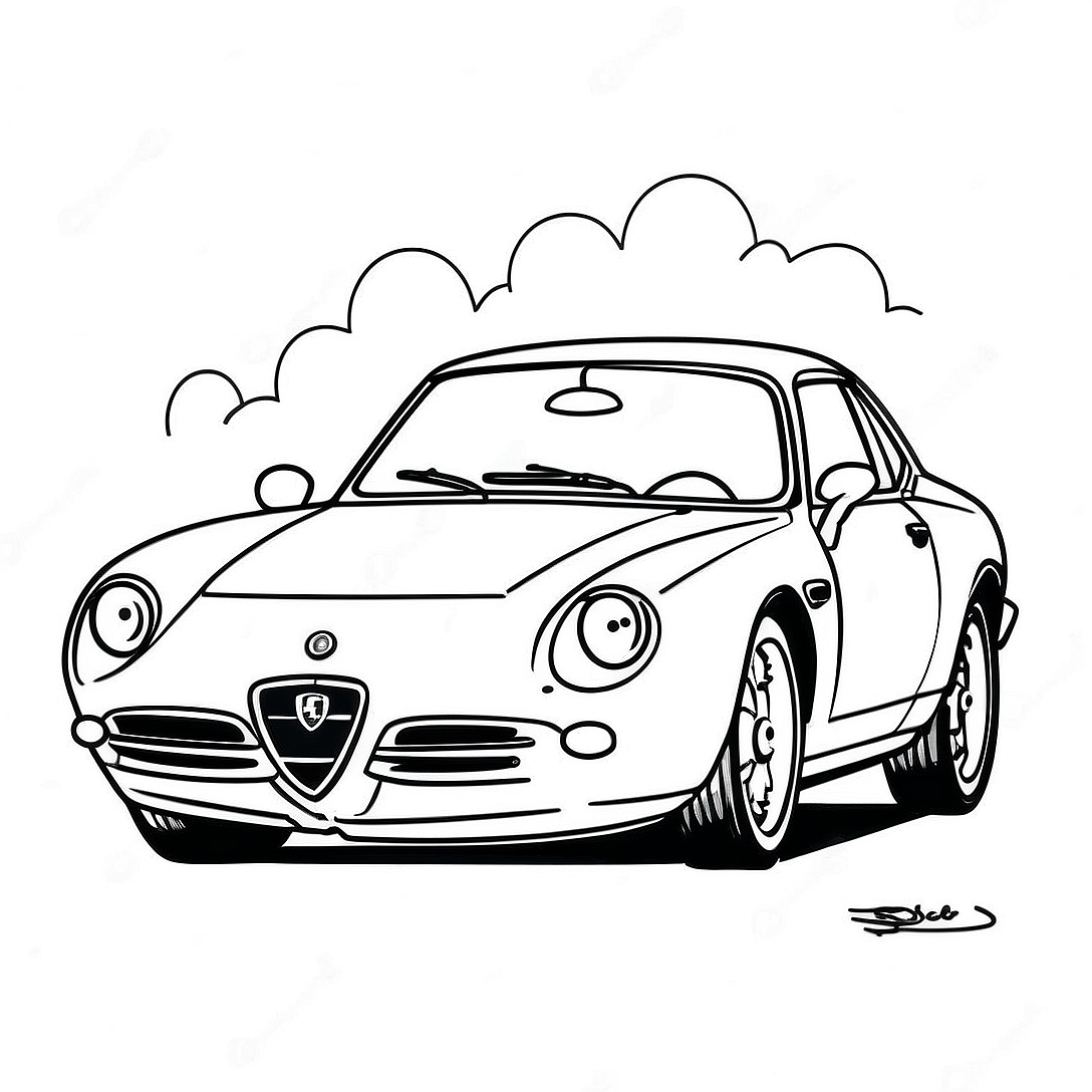 Alfa Romeo Sports Car Coloring Page | Alfa Romeo coloring page