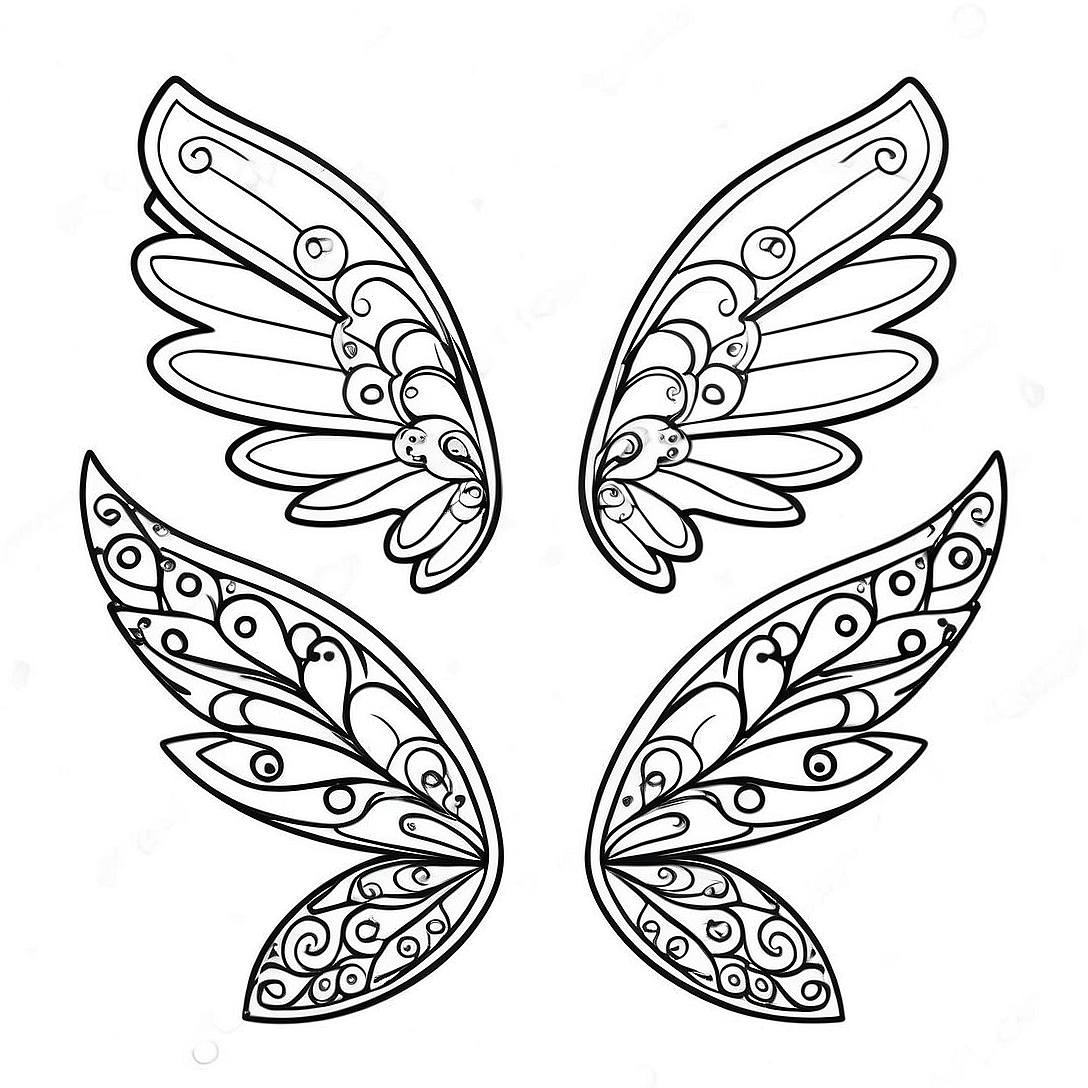Fairy Wings Coloring Page | Fairy Wings coloring page