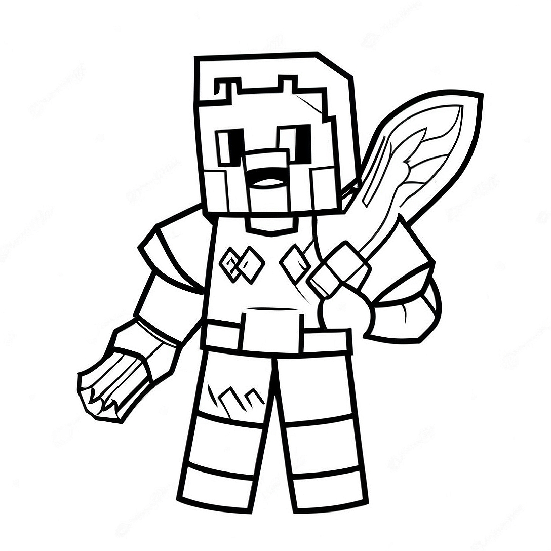 Minecraft Warden Coloring Page | Minecraft Warden coloring page