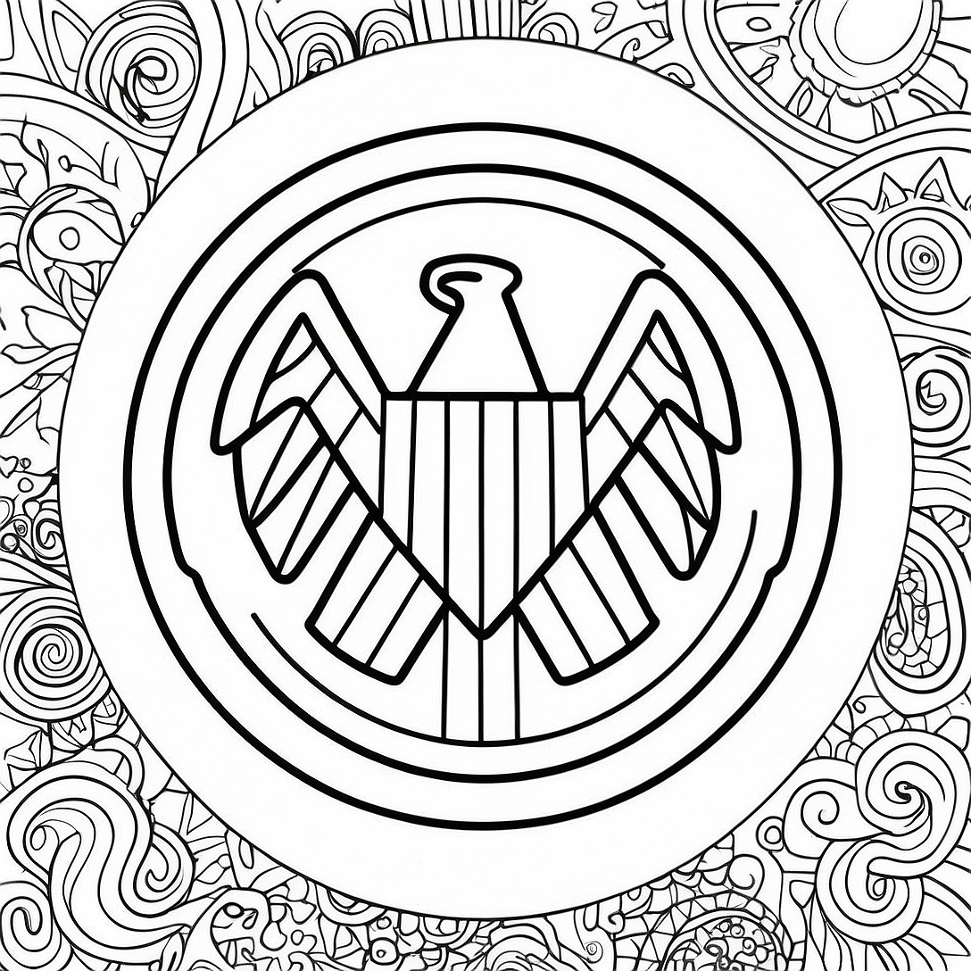 Agents of Shield Logo Coloring Page | Agents of Shield coloring page