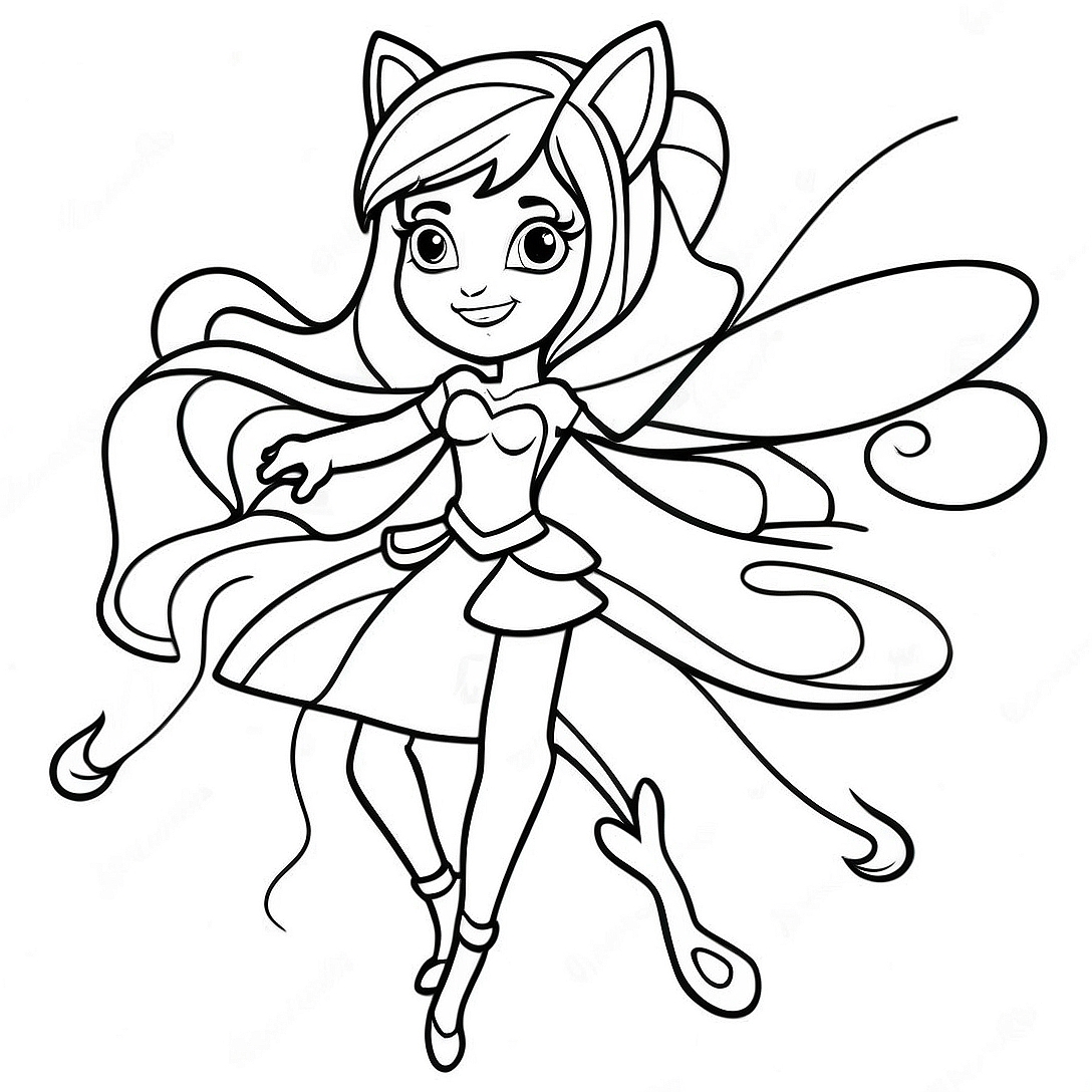 Winx Club Stella Magical Transformation Coloring Page | Winx Club Stella coloring page