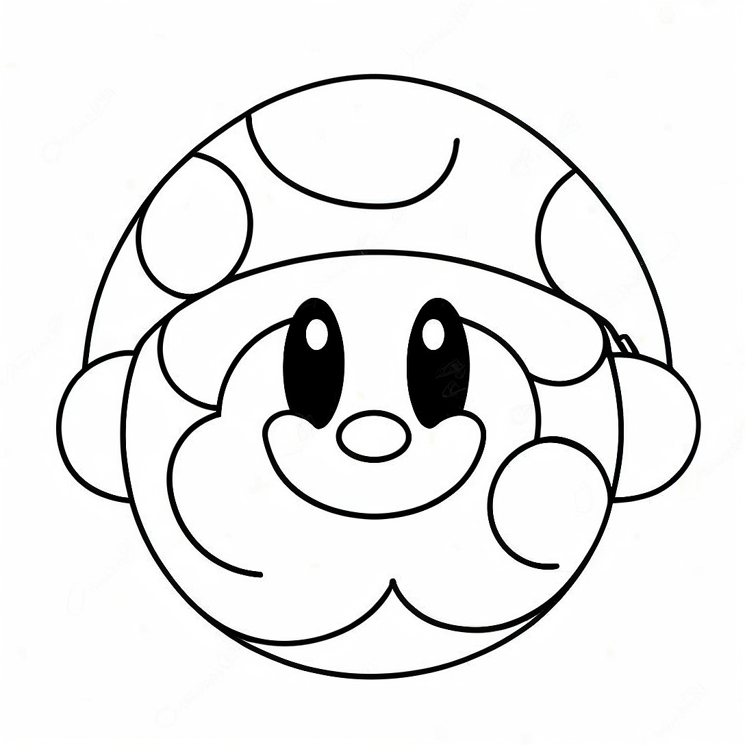 Cute Mario Bomb Character Coloring Page | Mario Bomb coloring page