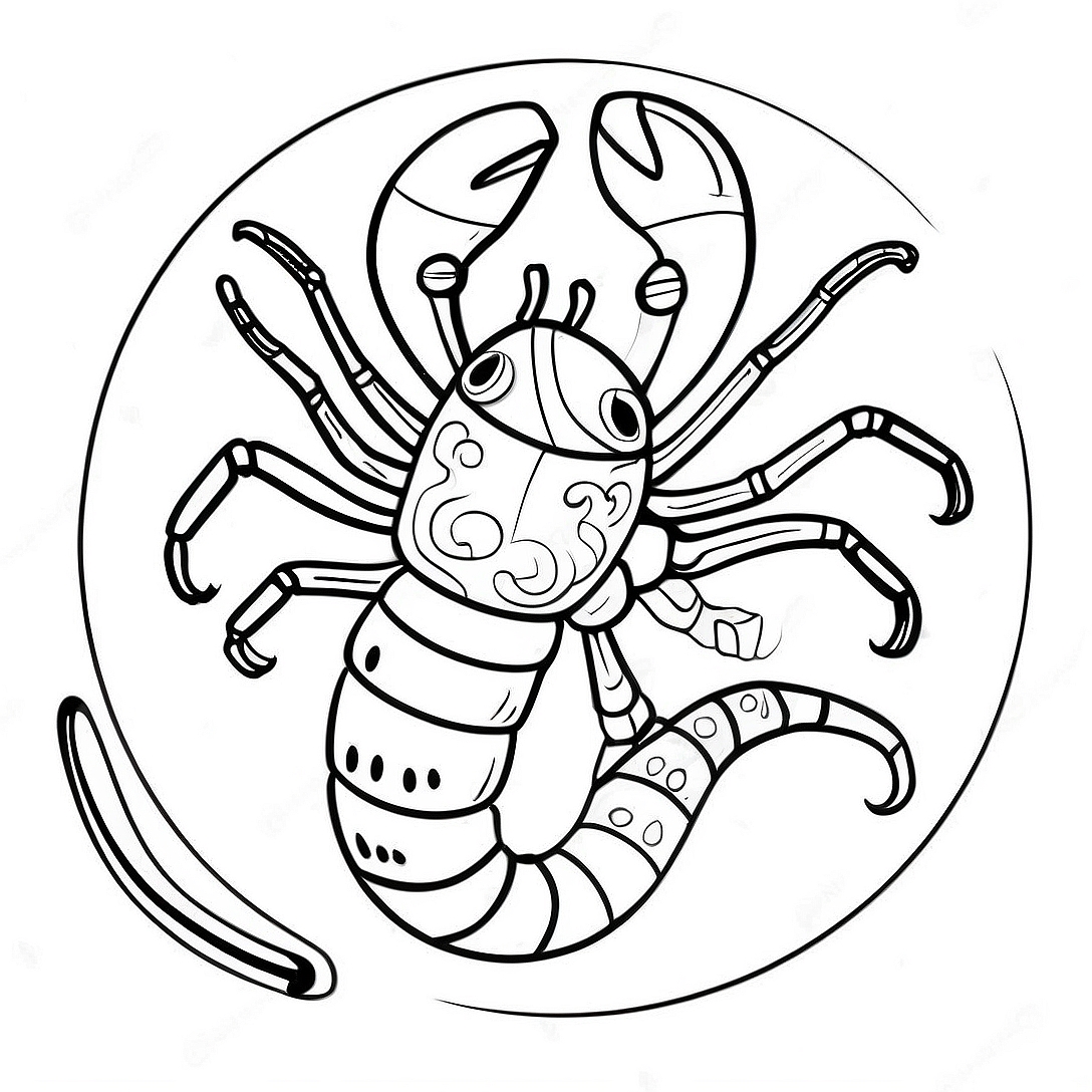 Scorpio Zodiac Sign Coloring Page | Scorpio for Adults coloring page