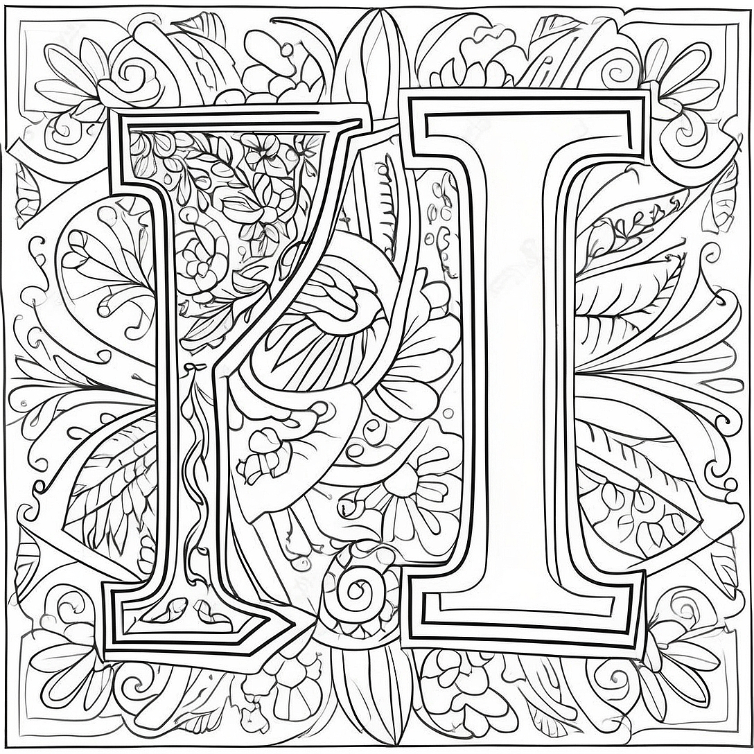 Illustrative Capital Letter I Coloring Page | Capital Letter I coloring page