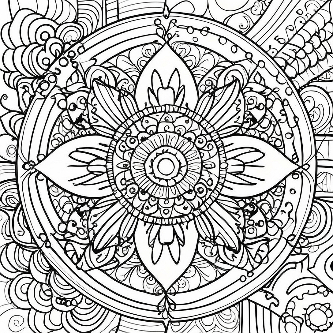 Calm Mandala Coloring Page | Calm coloring page