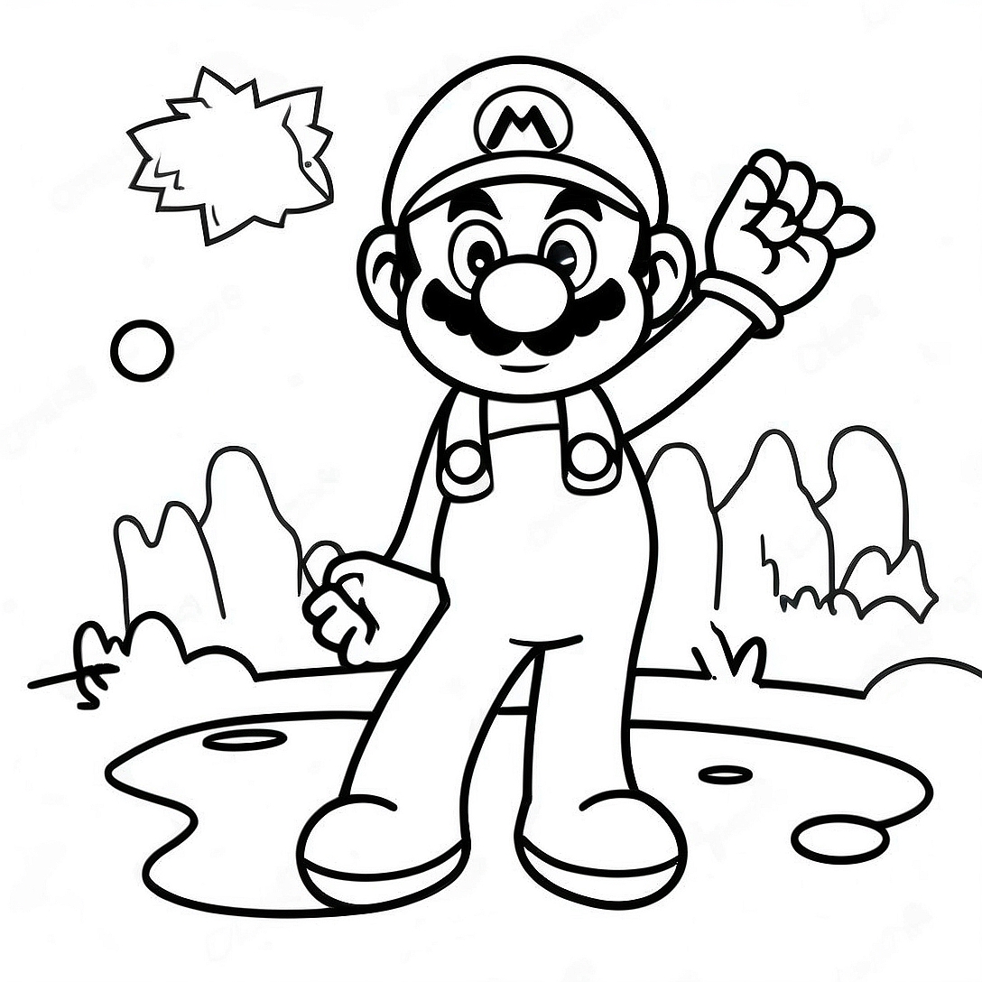 Mario Golf Coloring Page | Mario Golf coloring page