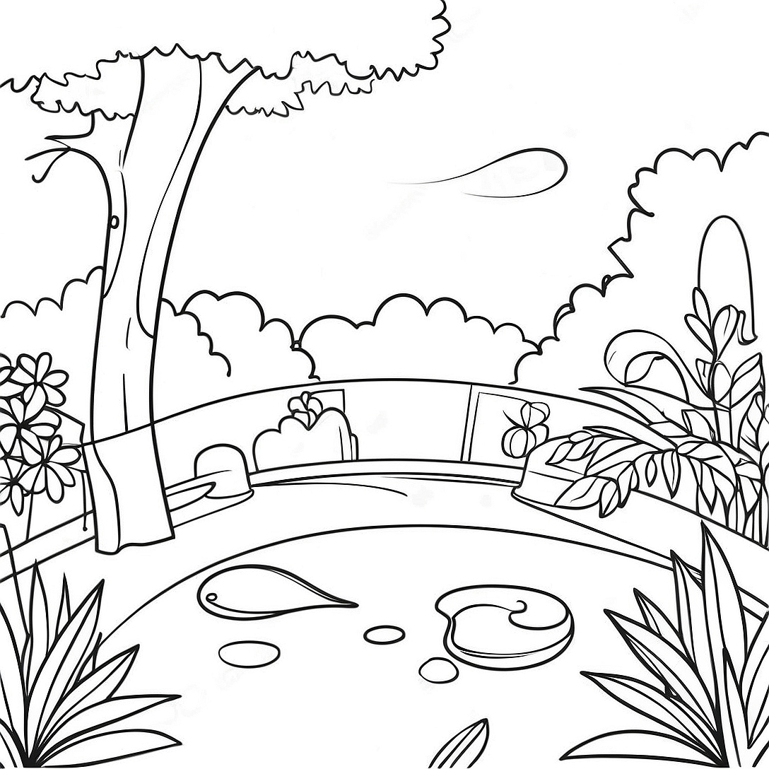 Botanical Garden Coloring Page | Botanical coloring page