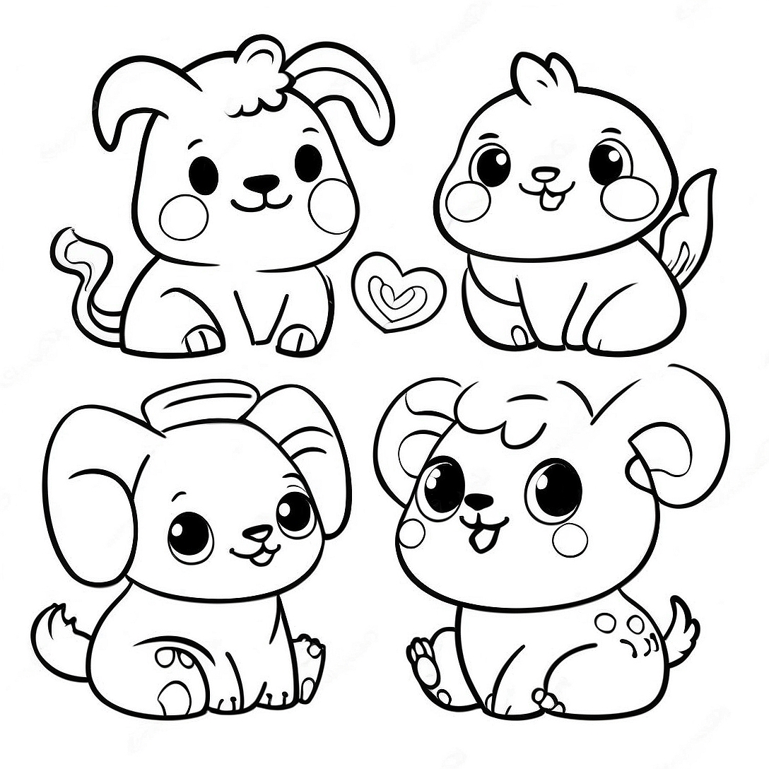 Cute Animal Preschoolers Coloring Page | for Preschoolers coloring page