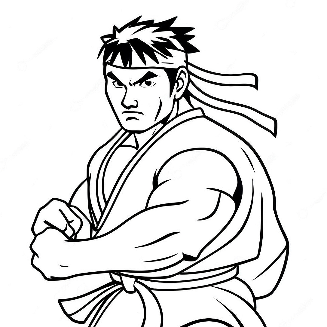 Ryu Coloring Page | Ryu coloring page