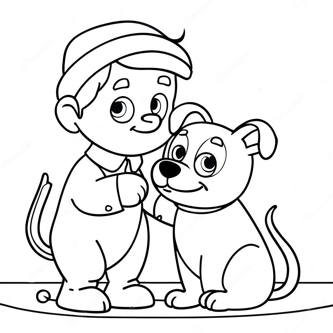 Oliver and Dodger Playing Together Coloring Page | Oliver and Company coloring page