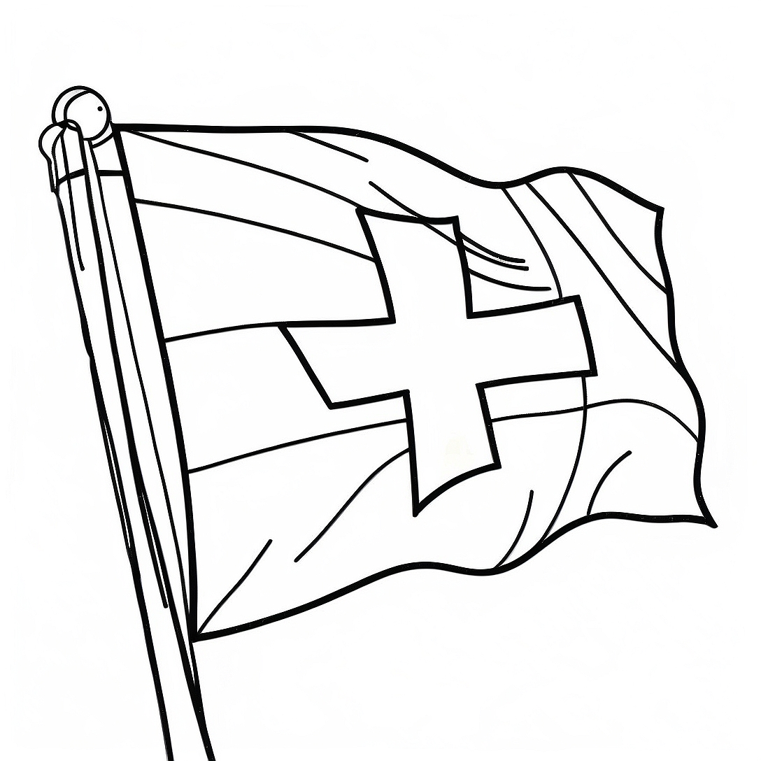 Switzerland Flag Coloring Page | Switzerland coloring page