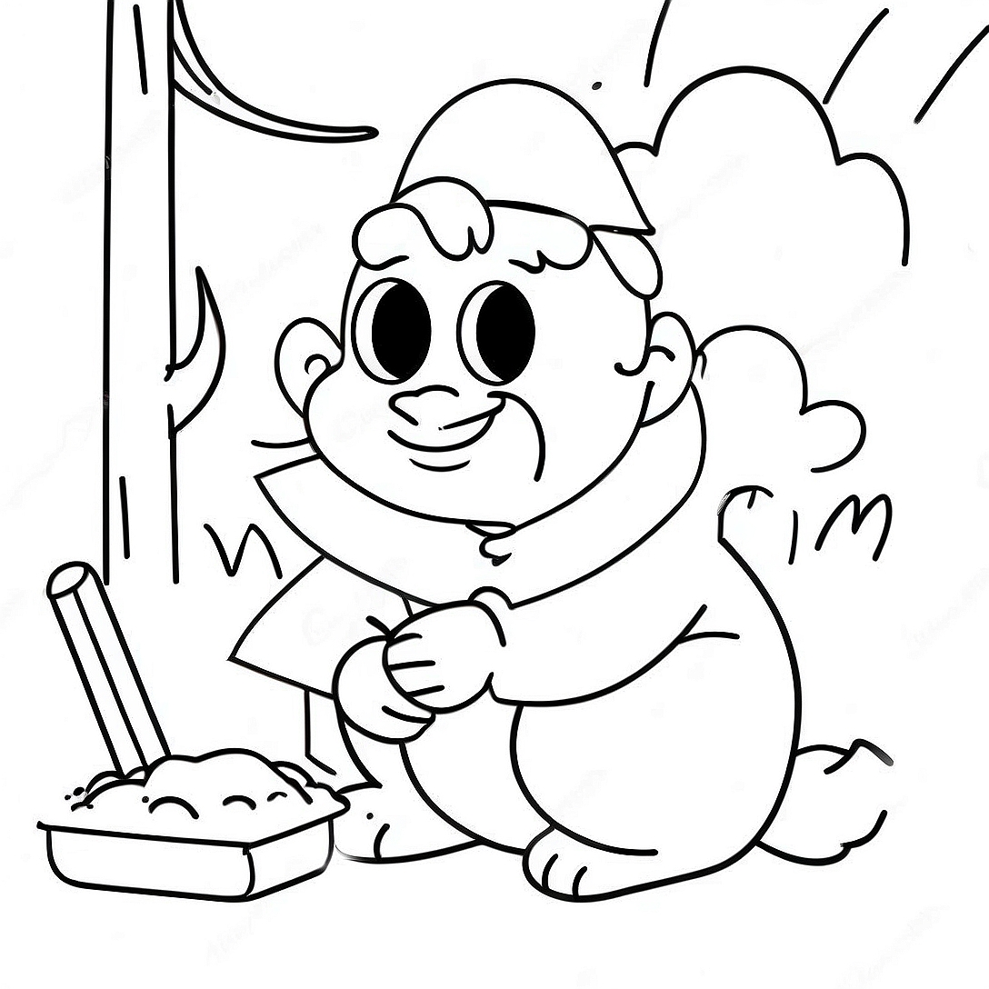 Colorful Afikoman Hiding Coloring Page | Pesach coloring page