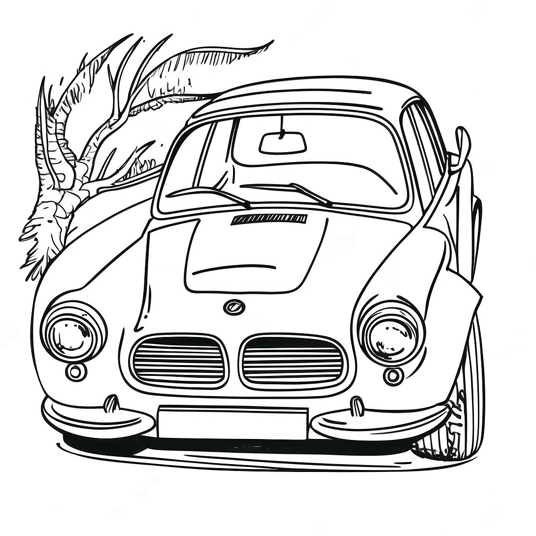 Classic BMW Car Coloring Page | BMW coloring page
