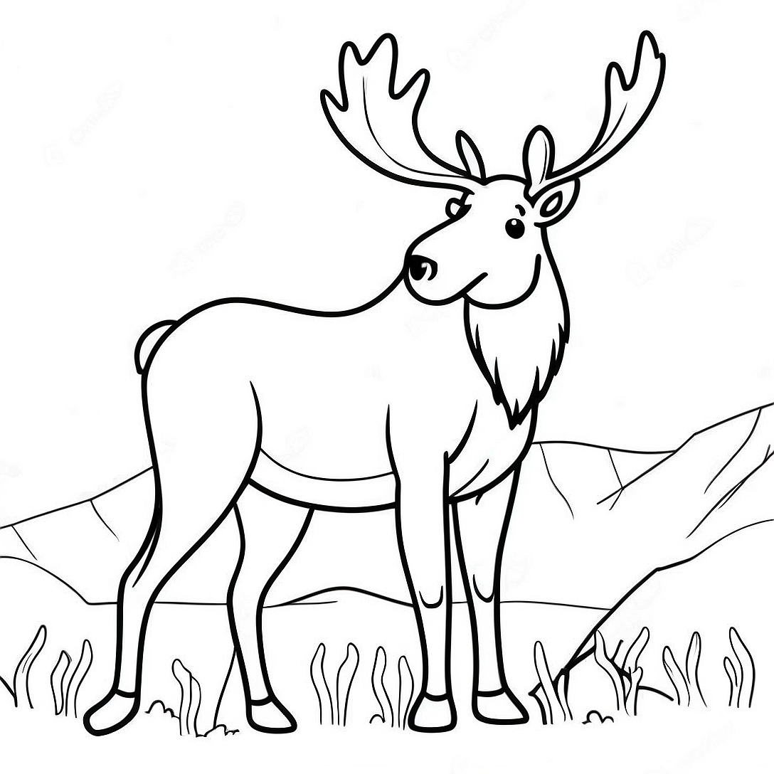 Moose Coloring Page | Moose coloring page