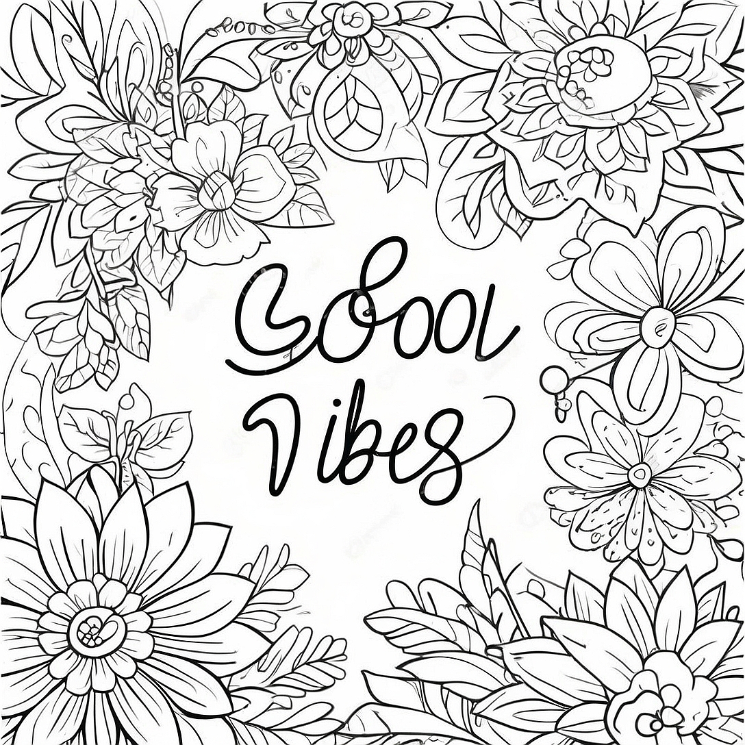 Good Vibes Only Inspirational Quotes Coloring Page | Good Vibes Only coloring page