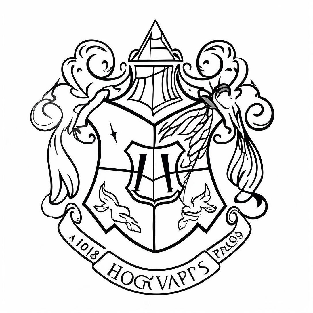 Hogwarts Crest Coloring Page | Hogwarts Crest coloring page