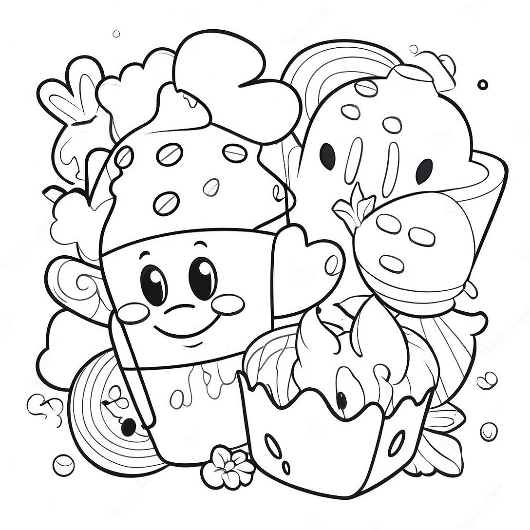 Magical Disney Treats Coloring Page | Disney Food coloring page