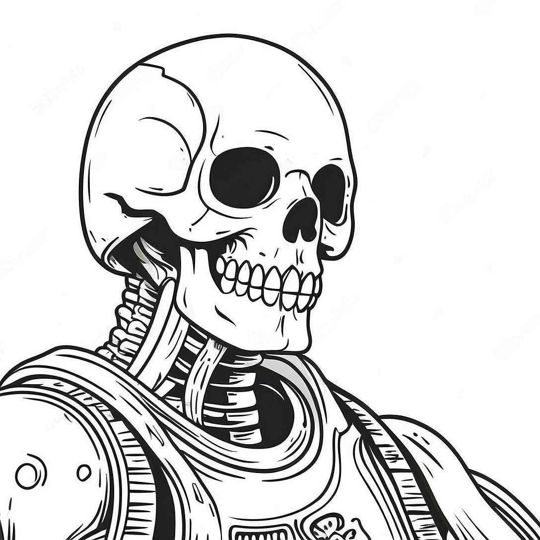 Cool Skull Trooper in Action Coloring Page | Skull Trooper coloring page