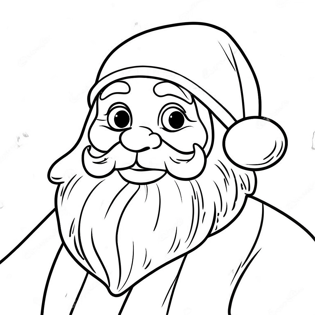 Festive Santa Claus Coloring Page | Christmas for Adults coloring page