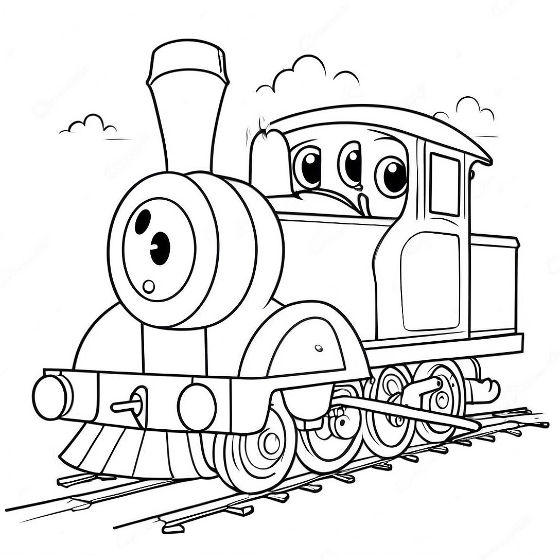 Cheerful Henry the Green Engine Coloring Page | Thomas and Friends Henry coloring page