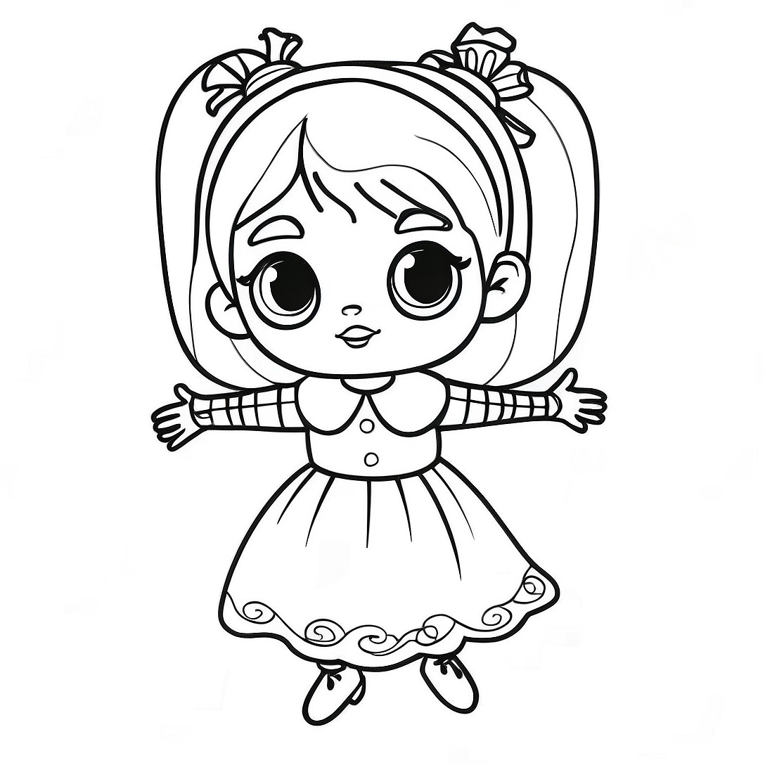 Lydia Deetz in Spooky Outfit Coloring Page | Lydia Deetz Beetlejuice coloring page