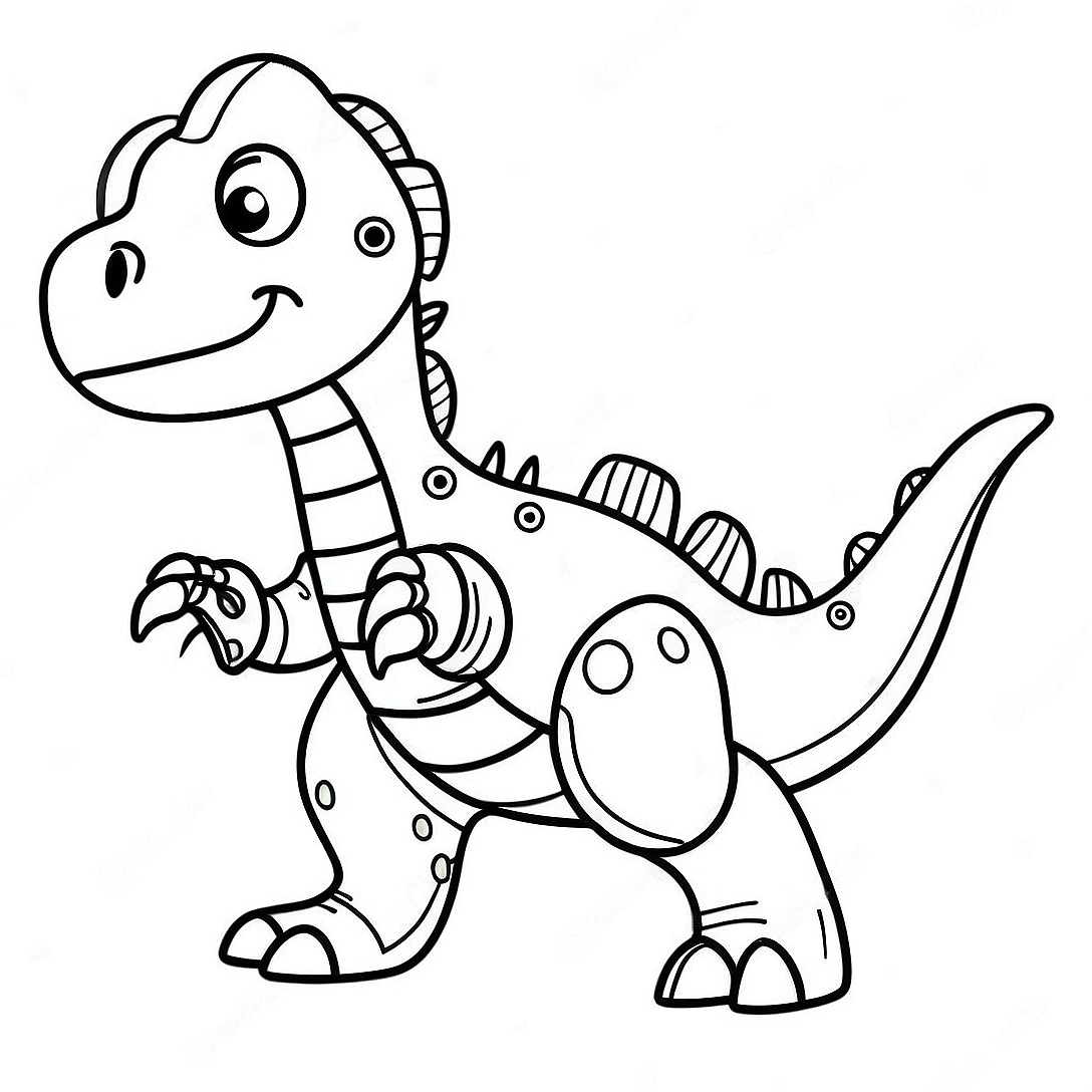 Robot Dinosaur Coloring Page | Robot Dinosaur coloring page