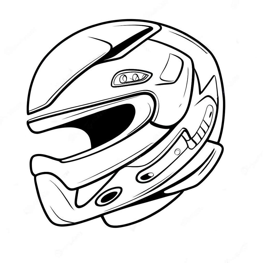 Colorful Power Ranger Helmet Coloring Page | Power Ranger Mask coloring page