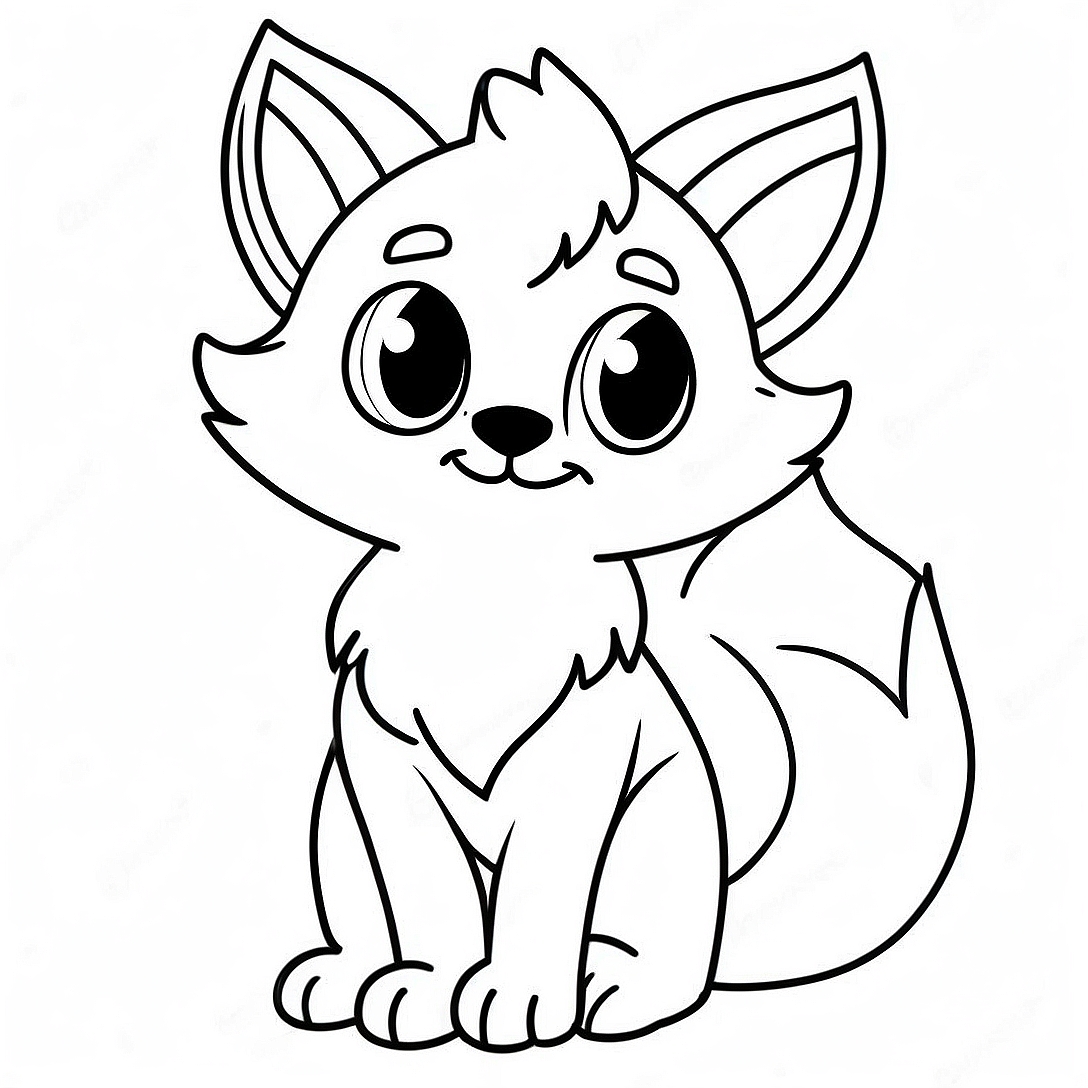 Cute Anime Furry Fox Coloring Page | Anime Furry coloring page