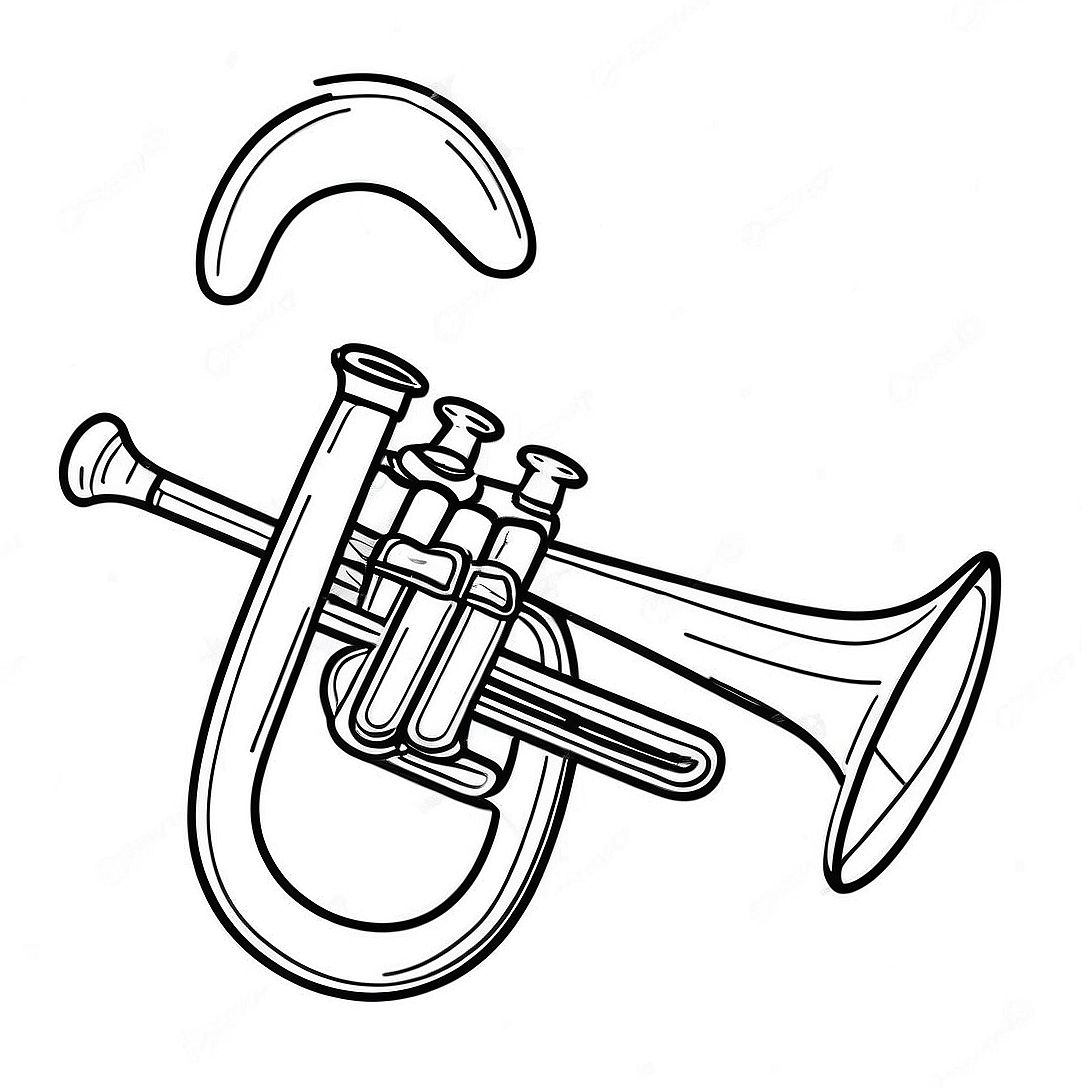 Trumpet Coloring Page | Trumpet coloring page