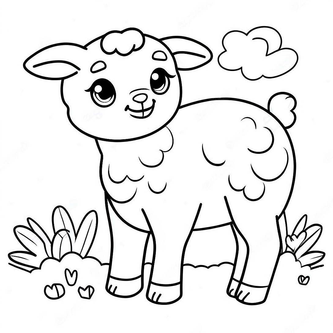 Easter Lamb Coloring Page | Easter Lamb coloring page