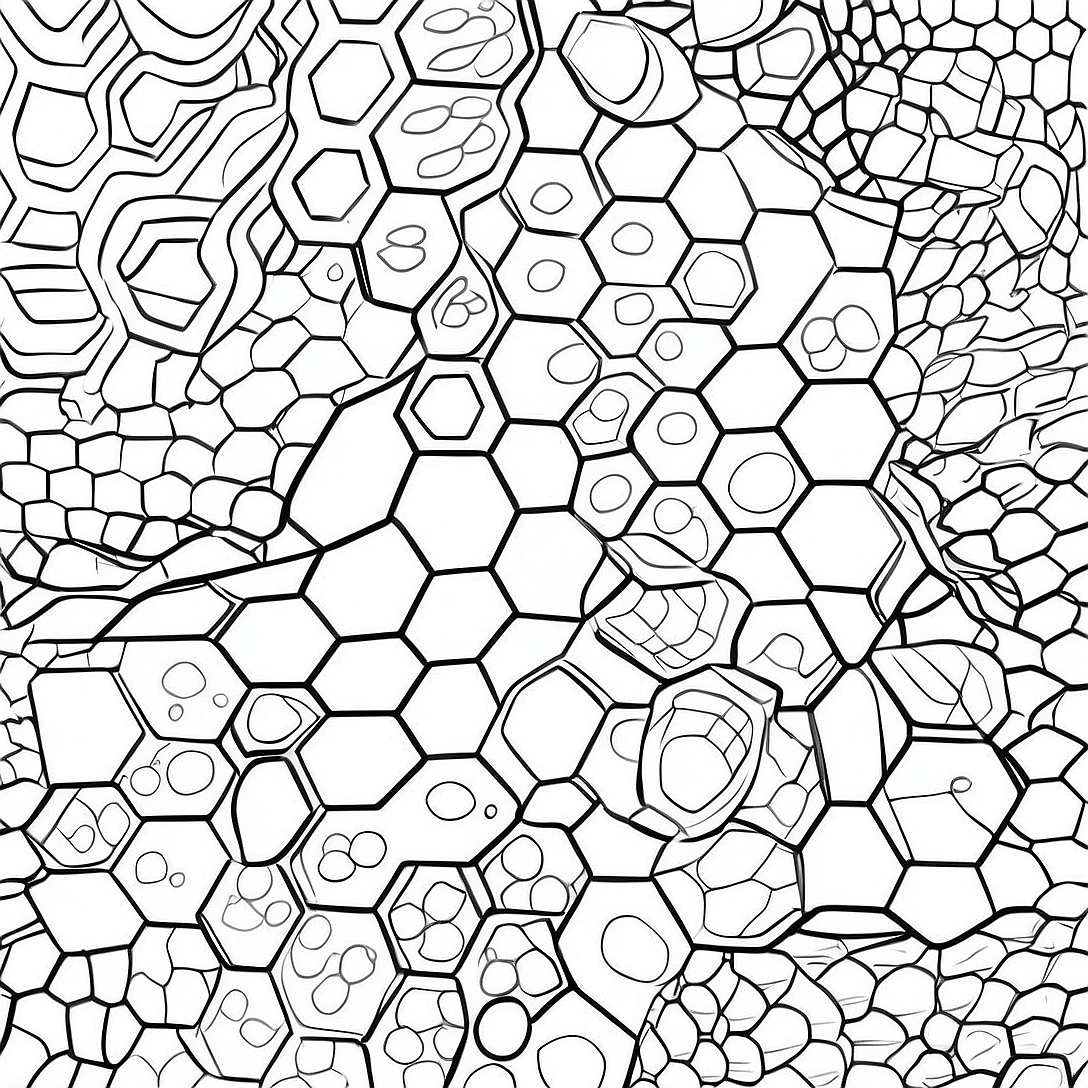 Honeycomb Pattern Coloring Page | Honeycomb coloring page