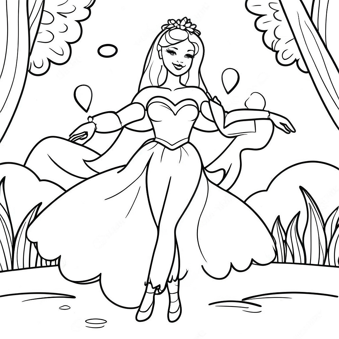 Barbie Swan Lake Coloring Page | Barbie Swan Lake coloring page
