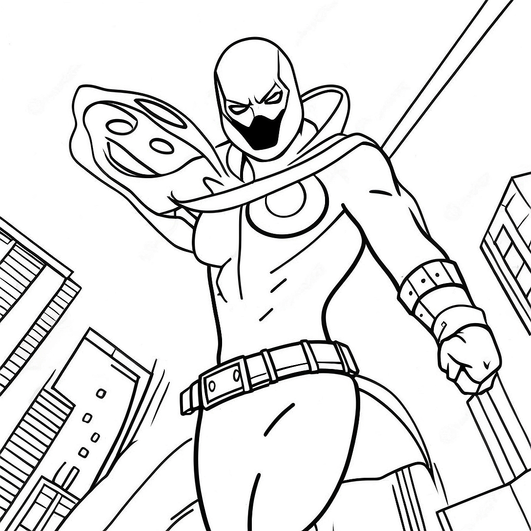 Red Hood in Action Coloring Page | Red Hood coloring page