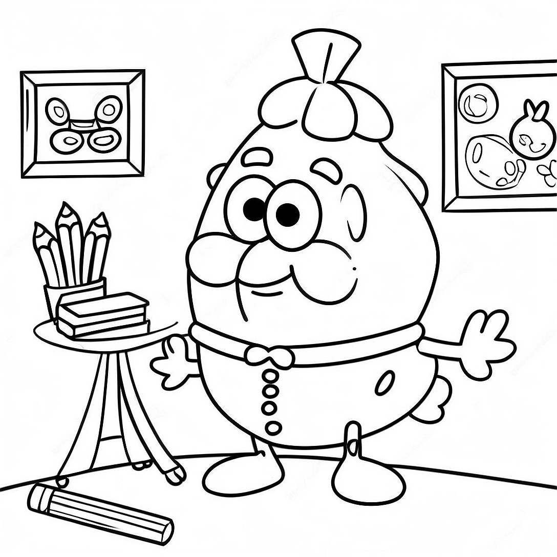 Mrs. Puff in Her Classroom Coloring Page | Mrs. Puff coloring page