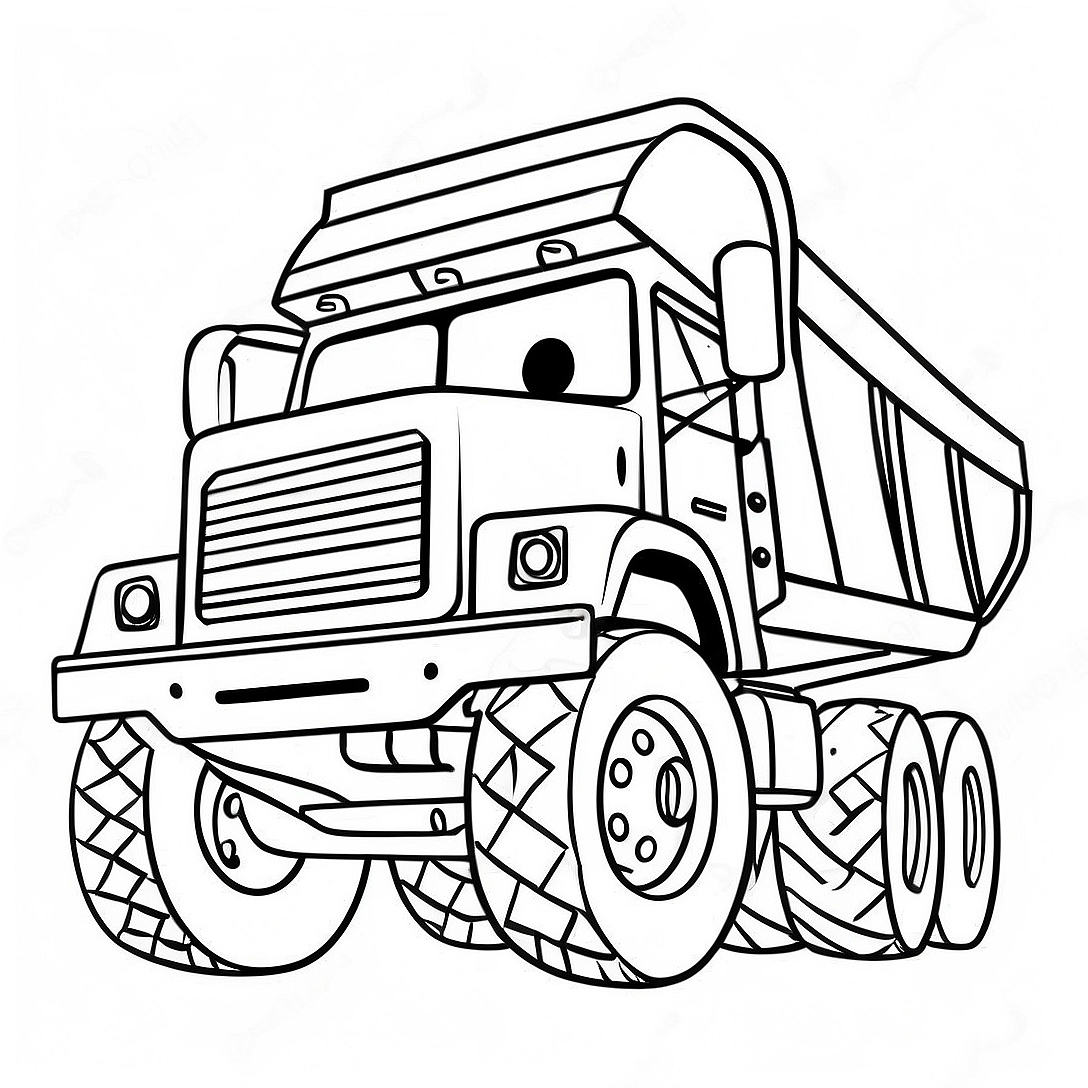 Big Dump Truck Coloring Page | Construction Truck coloring page