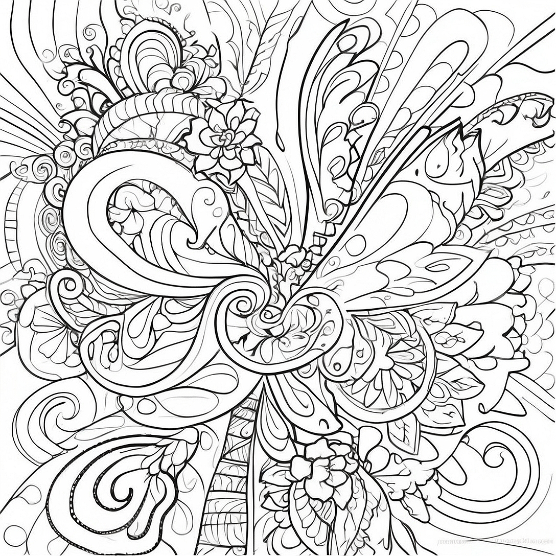 Abstract Digital Art Coloring Page | Digital Art coloring page