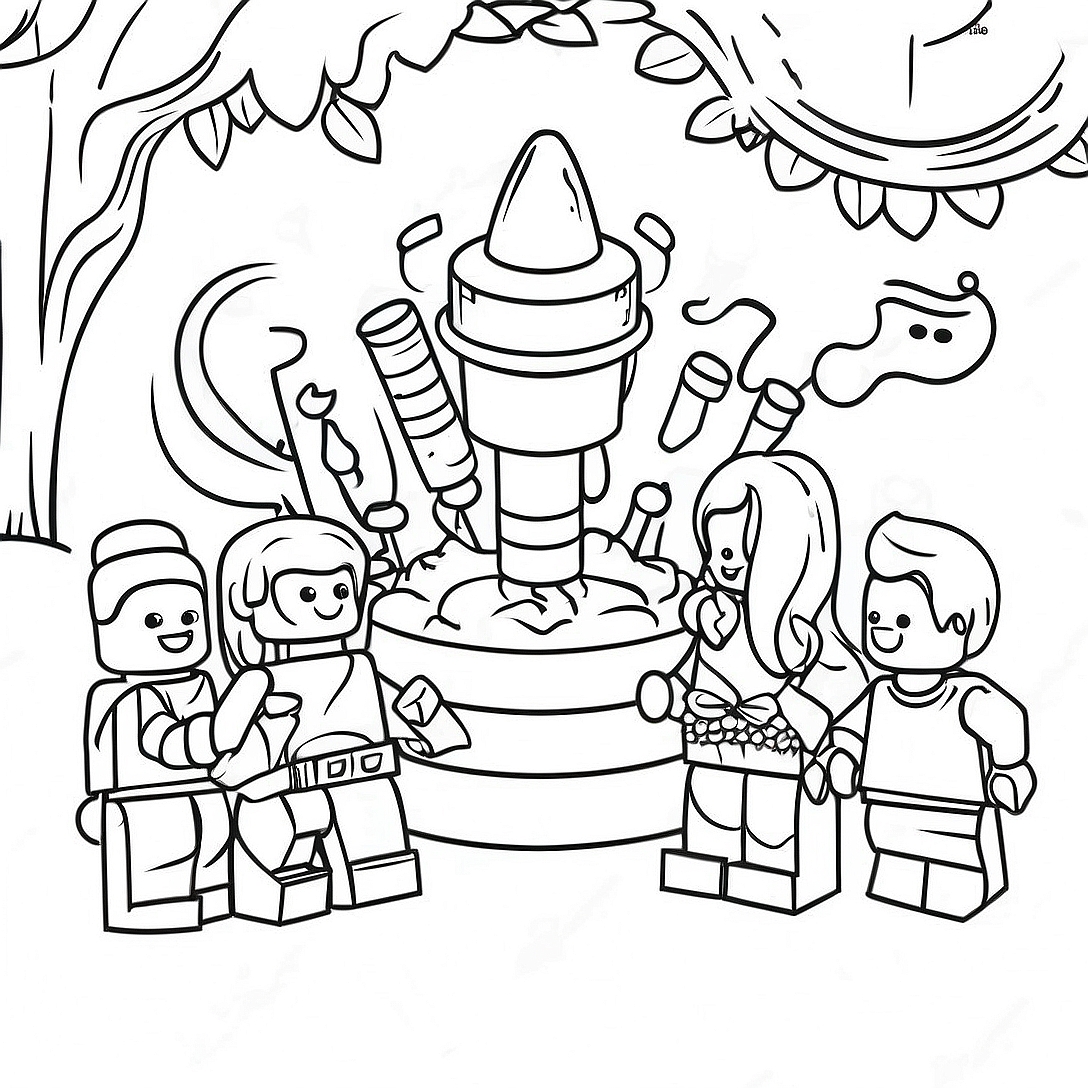 Lego Birthday Party Coloring Page | Lego Birthday coloring page