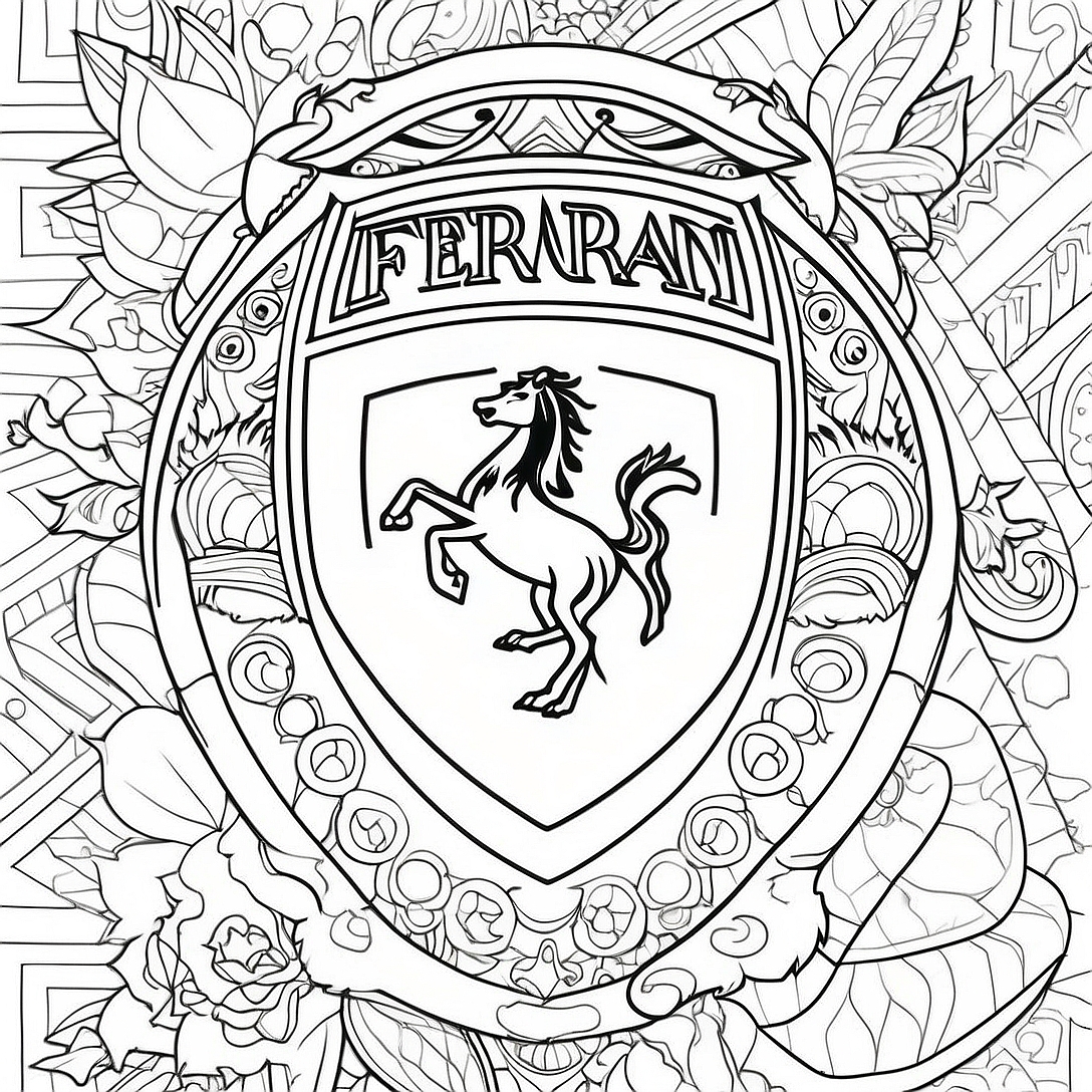 Ferrari Logo Coloring Page | Ferrari coloring page