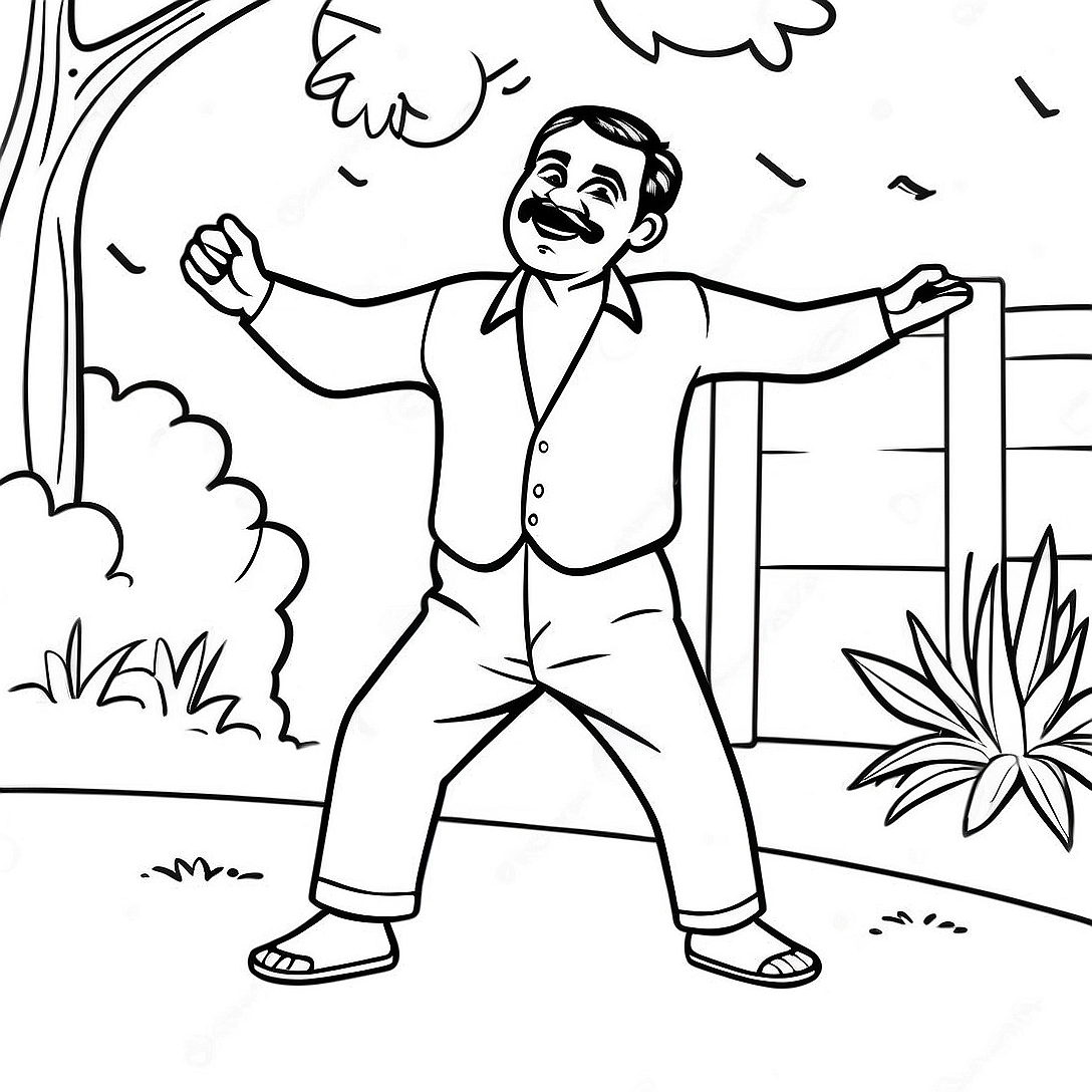 Pablo Dancing in the Backyard Coloring Page | Pablo Backyardigans coloring page