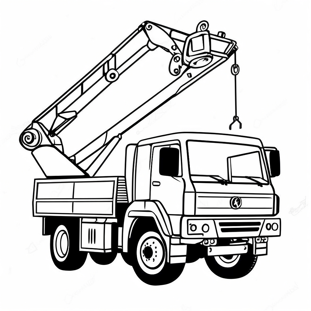 Crane Truck Coloring Page | Crane Truck coloring page