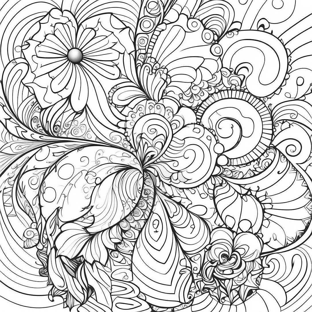 Fractal Coloring Page | Fractal coloring page