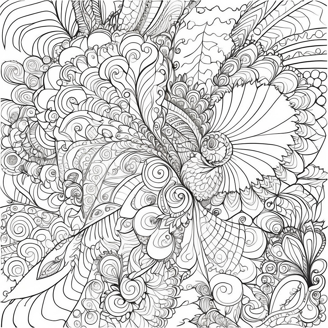 Intricate Fractal Patterns Coloring Page | Fractal coloring page