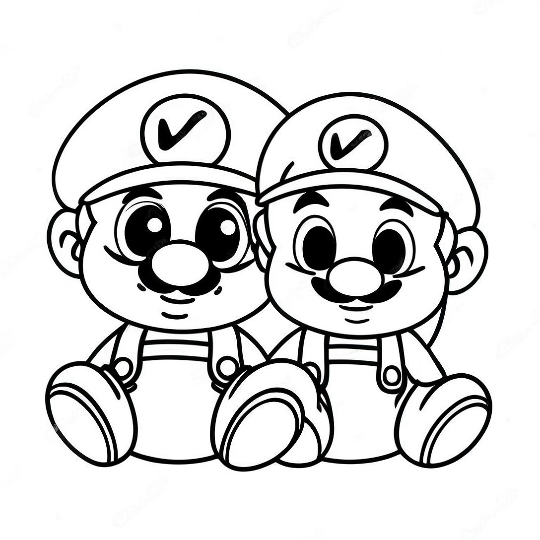 Baby Mario and Luigi Coloring Page | Baby Mario and Luigi coloring page