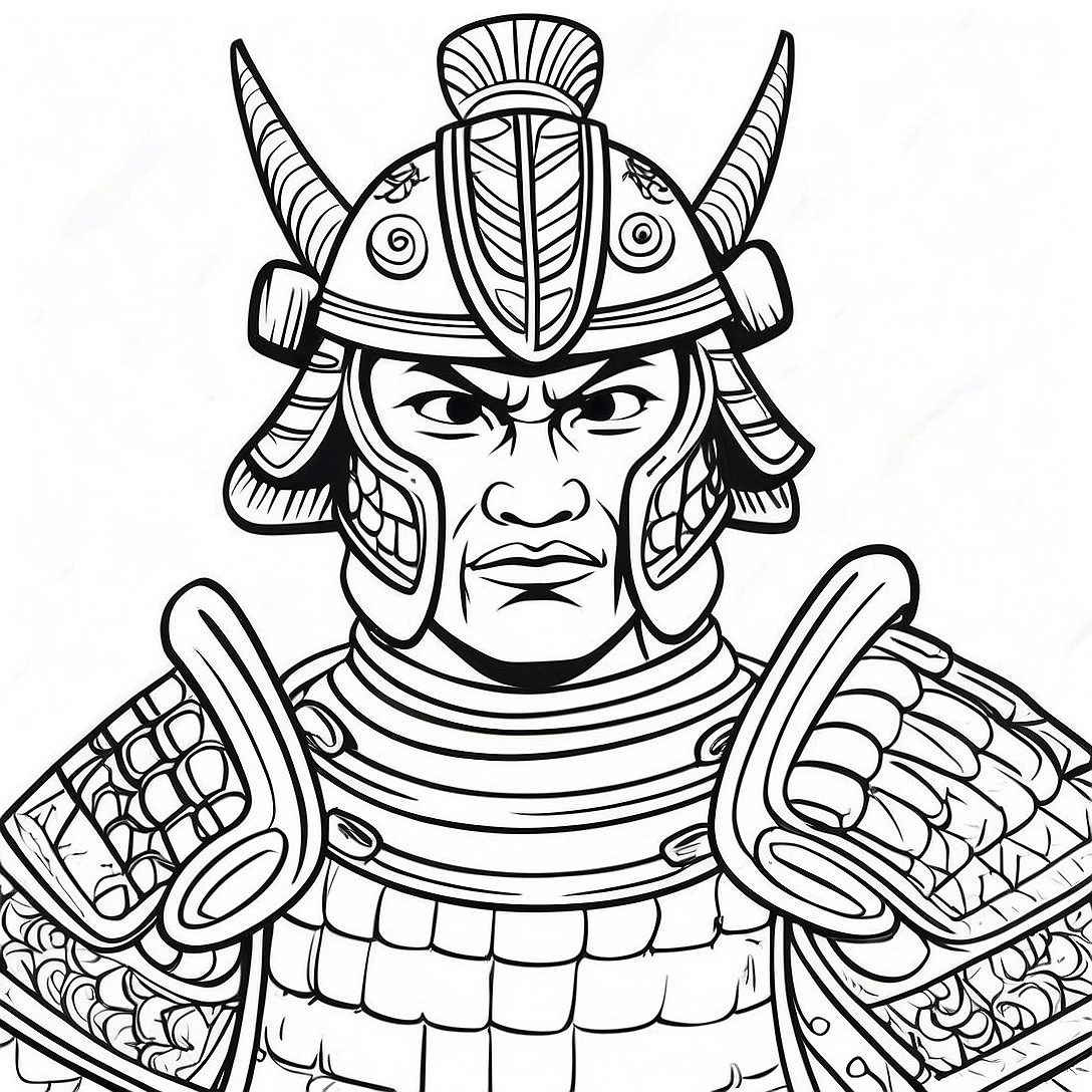 Traditional Samurai Armor Coloring Page | Samurai coloring page