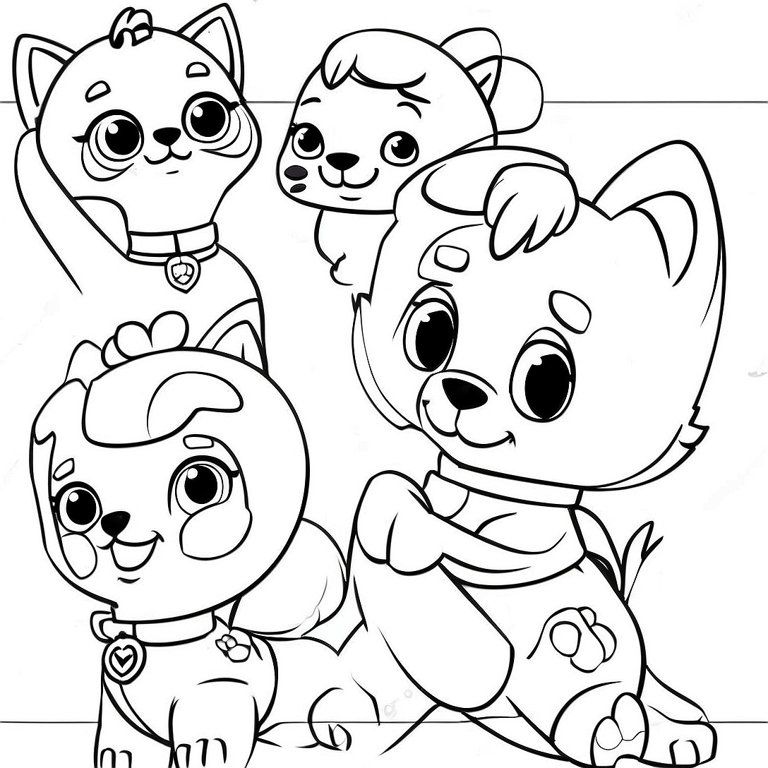 Paw Patrol Cat Pack Coloring Page | Paw Patrol Cat Pack coloring page