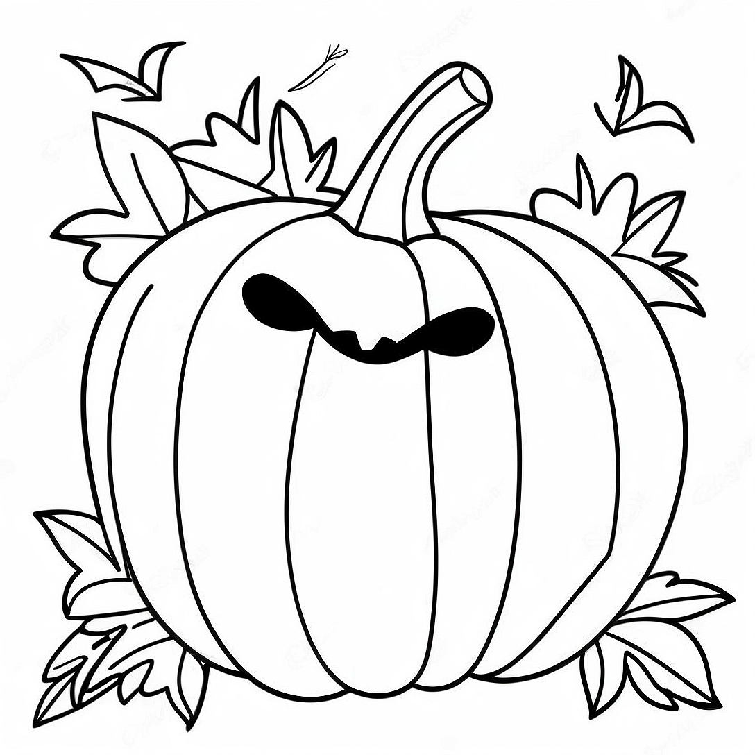 Easy Halloween Pumpkin Coloring Page | Easy Halloween coloring page