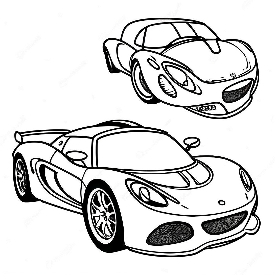 Sporty Lotus Car Coloring Page | Lotus Car coloring page